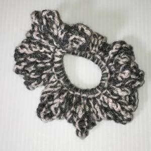NWT Gray Pink Handmade Crocheted Hair Scrunchie